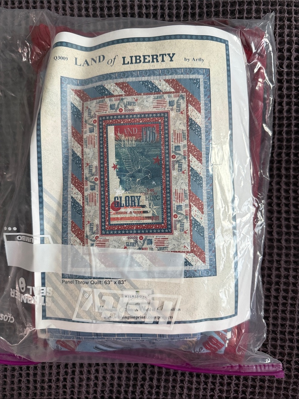 Land of Liberty Patriotic Throw Quilt Panel by - Red/Blue